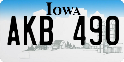 IA license plate AKB490