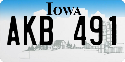 IA license plate AKB491