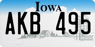 IA license plate AKB495