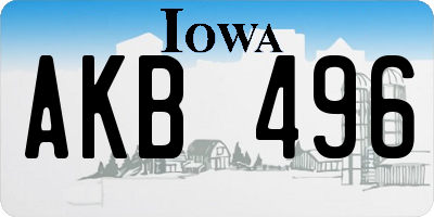 IA license plate AKB496