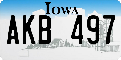 IA license plate AKB497
