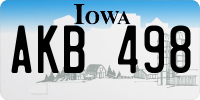 IA license plate AKB498