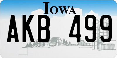 IA license plate AKB499