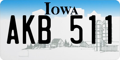 IA license plate AKB511