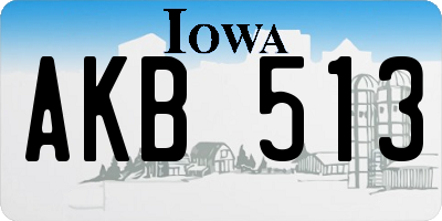 IA license plate AKB513