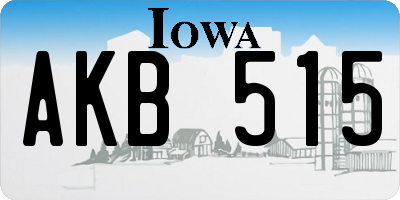 IA license plate AKB515