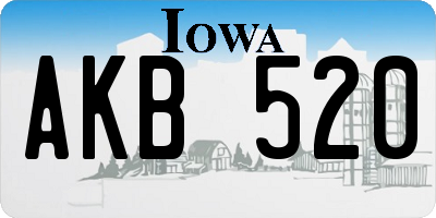 IA license plate AKB520