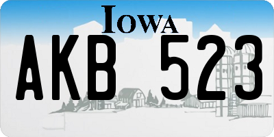 IA license plate AKB523