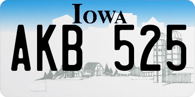 IA license plate AKB525