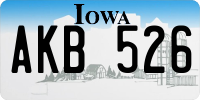 IA license plate AKB526