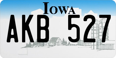 IA license plate AKB527