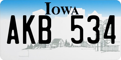 IA license plate AKB534