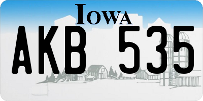 IA license plate AKB535