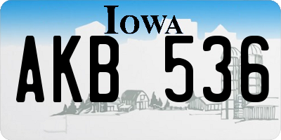 IA license plate AKB536