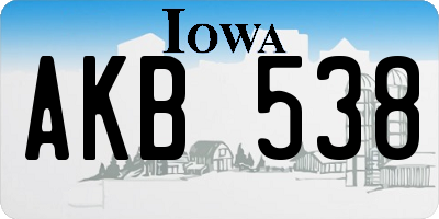 IA license plate AKB538