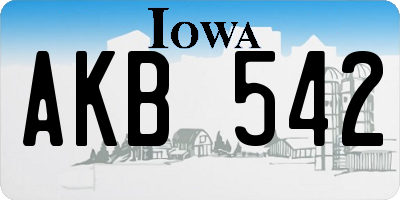 IA license plate AKB542