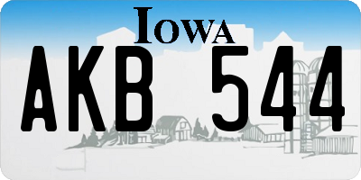 IA license plate AKB544