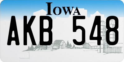 IA license plate AKB548