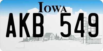 IA license plate AKB549