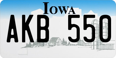 IA license plate AKB550