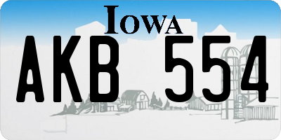 IA license plate AKB554