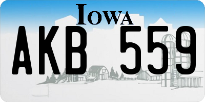 IA license plate AKB559