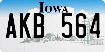 IA license plate AKB564