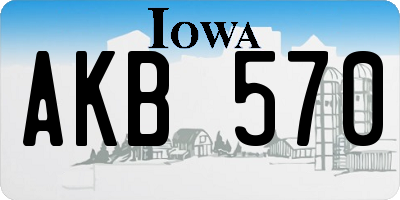 IA license plate AKB570