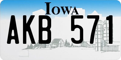 IA license plate AKB571