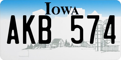 IA license plate AKB574