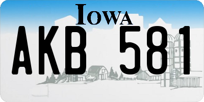 IA license plate AKB581
