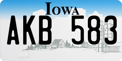 IA license plate AKB583