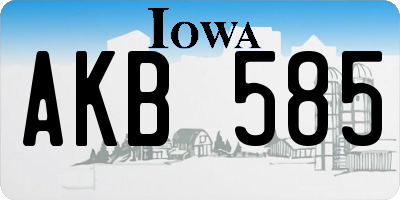 IA license plate AKB585