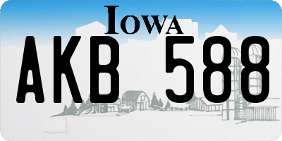 IA license plate AKB588