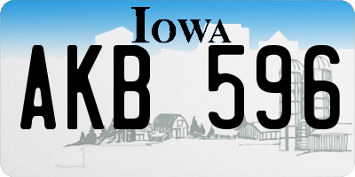IA license plate AKB596