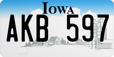 IA license plate AKB597