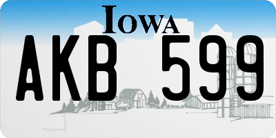 IA license plate AKB599