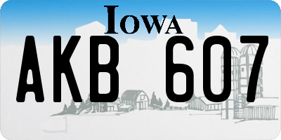 IA license plate AKB607