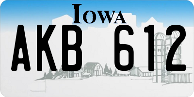 IA license plate AKB612