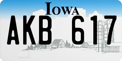 IA license plate AKB617