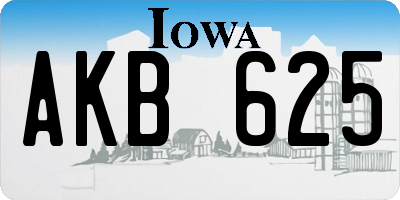 IA license plate AKB625