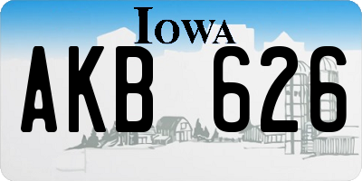 IA license plate AKB626