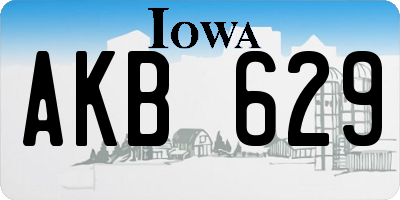 IA license plate AKB629
