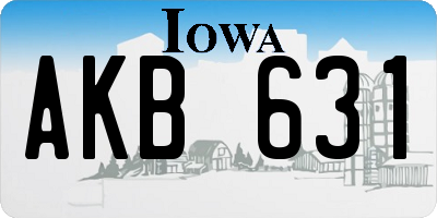 IA license plate AKB631