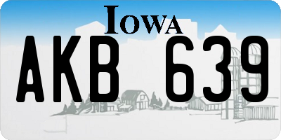 IA license plate AKB639