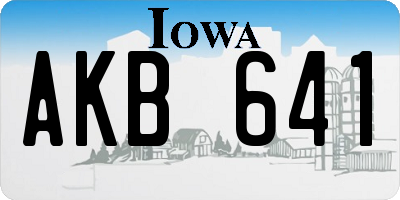 IA license plate AKB641