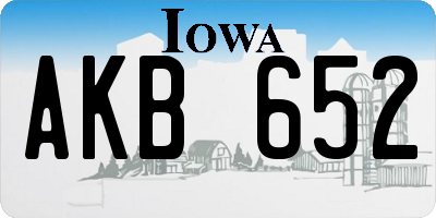 IA license plate AKB652
