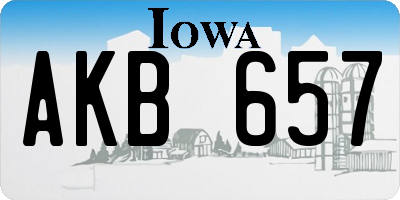 IA license plate AKB657