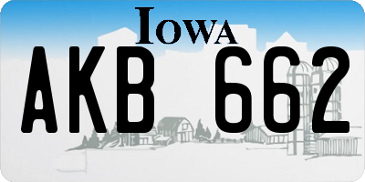 IA license plate AKB662