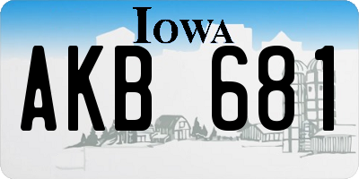 IA license plate AKB681